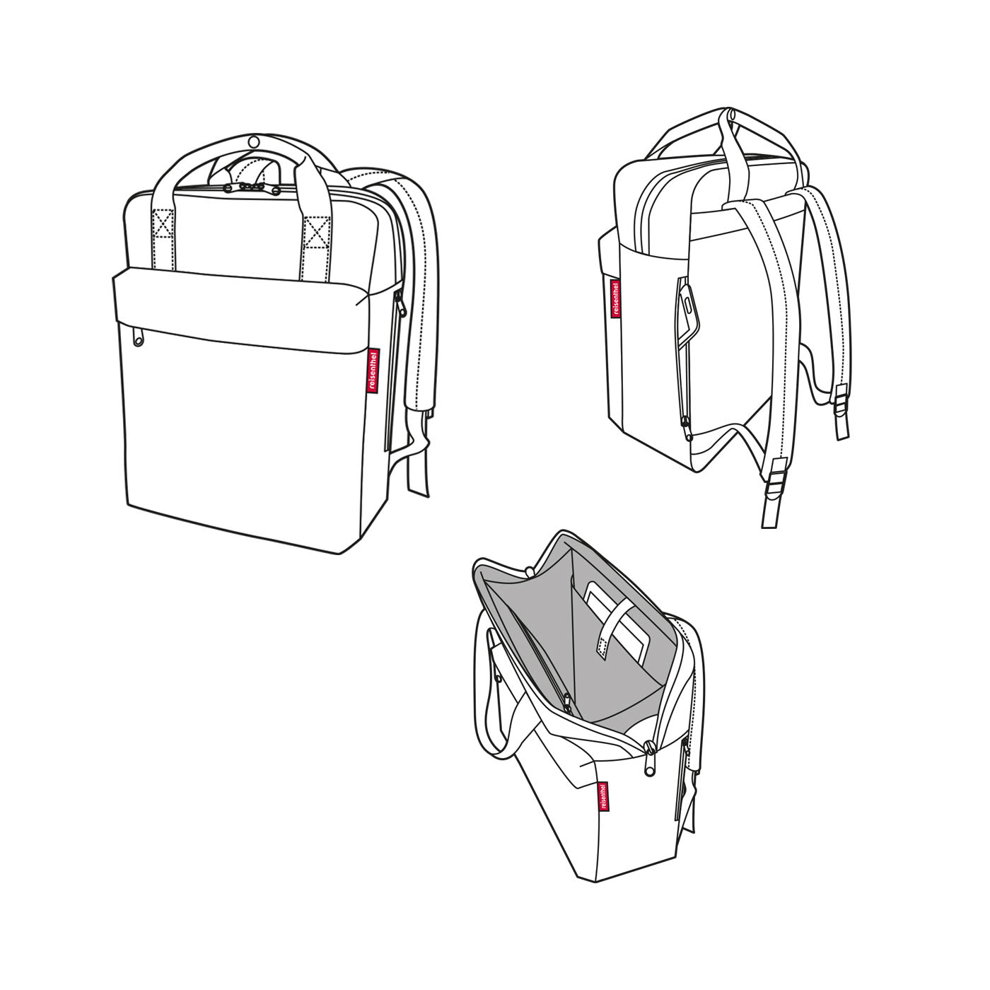 allday backpack M twist silver
