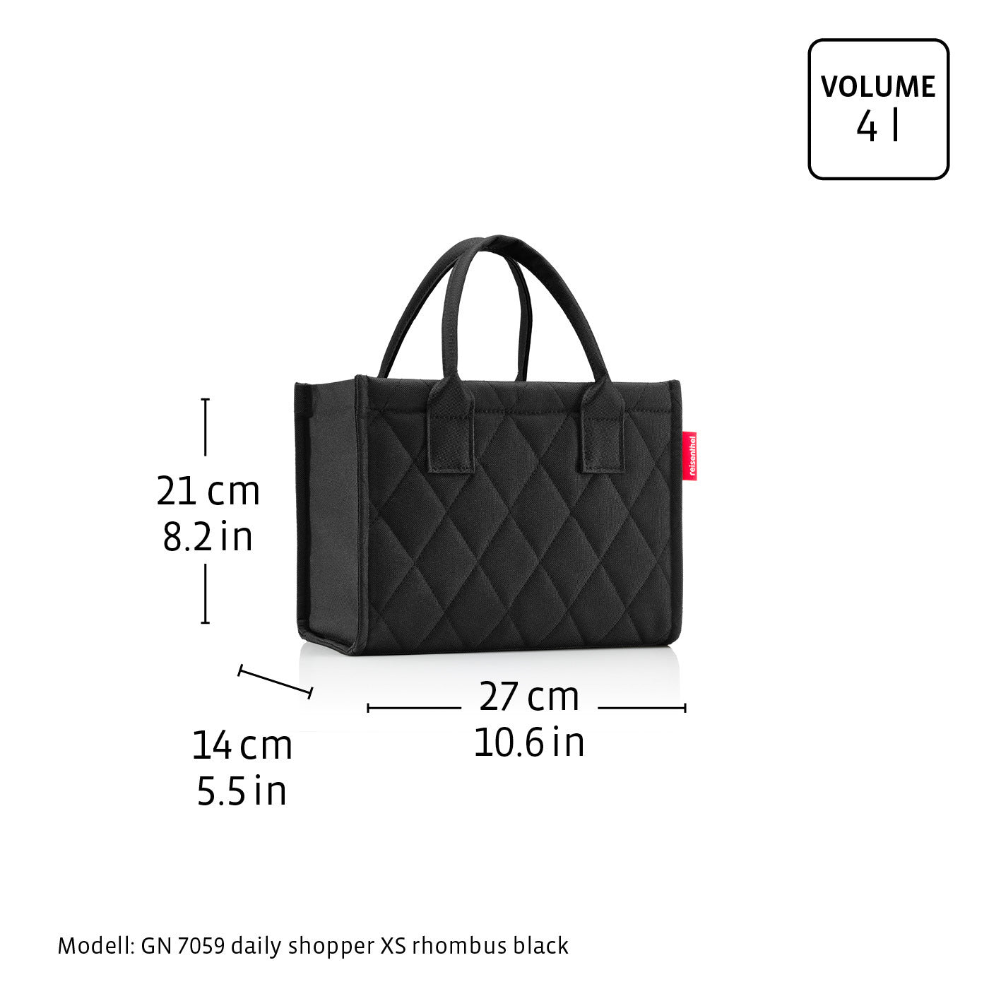 daily shopper XS rhombus black
