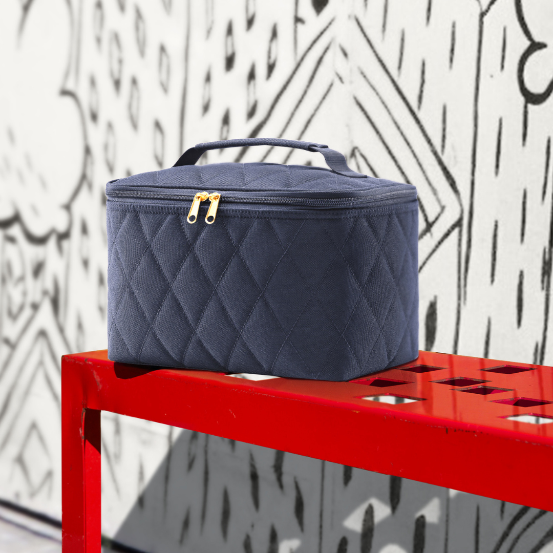 cosmetic case rhombus midnight gold