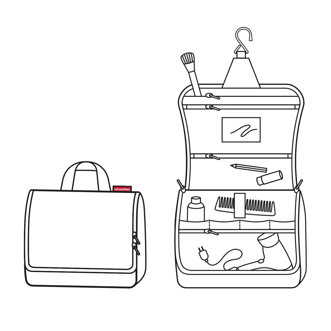 toiletbag XL twist silver